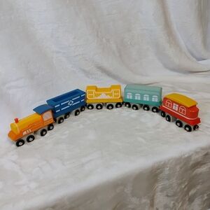 Gigglescape Magnetic Wooden Train Cars Engine Caboose Set Of 5 Target Toys A